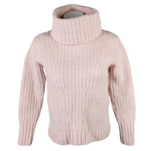 Banana Republic Balletcore Chunky Blush  Alpace Wool Turtleneck Sweater Medium